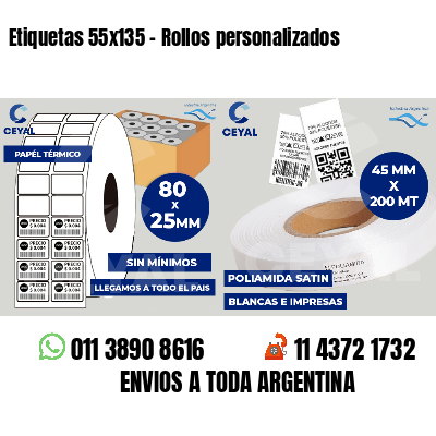Etiquetas 55x135 - Rollos personalizados