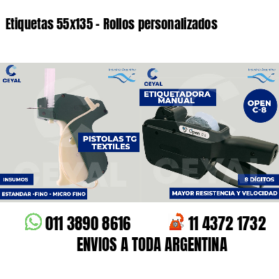 Etiquetas 55x135 - Rollos personalizados