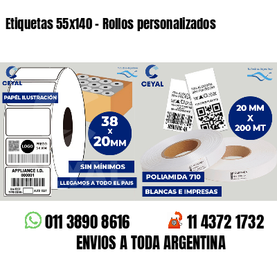 Etiquetas 55x140 - Rollos personalizados