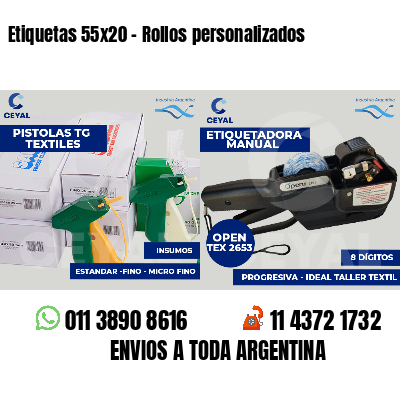 Etiquetas 55x20 - Rollos personalizados