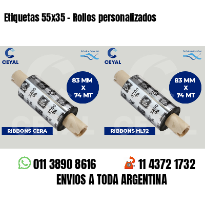 Etiquetas 55x35 - Rollos personalizados