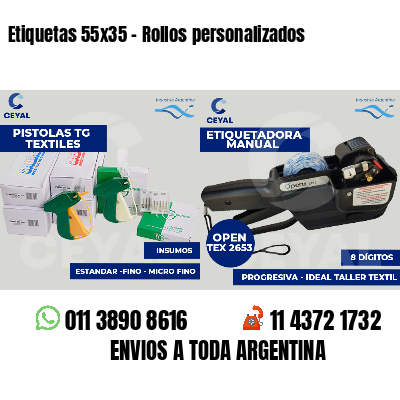 Etiquetas 55x35 - Rollos personalizados