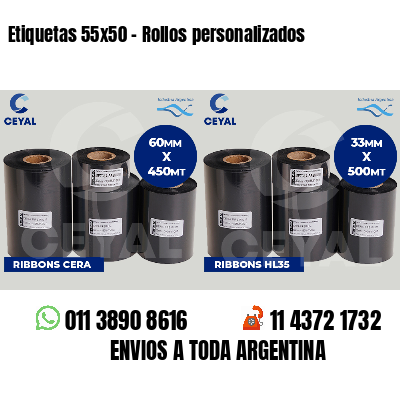 Etiquetas 55x50 - Rollos personalizados