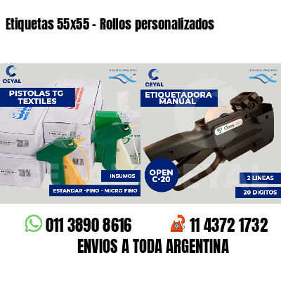 Etiquetas 55x55 - Rollos personalizados