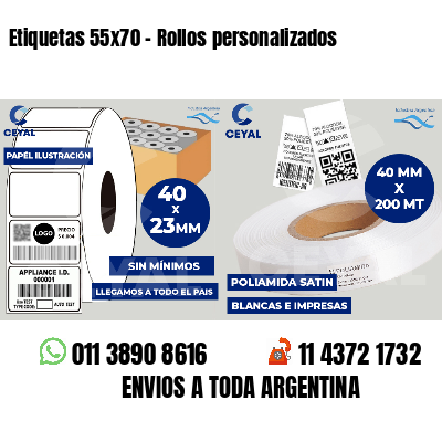 Etiquetas 55x70 - Rollos personalizados