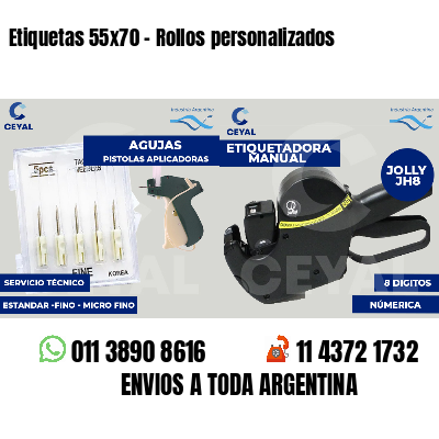 Etiquetas 55x70 - Rollos personalizados