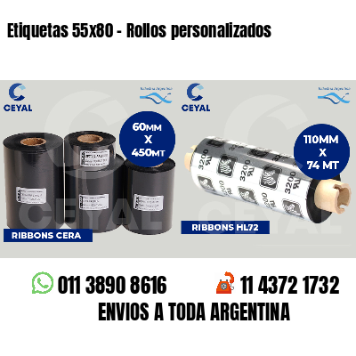 Etiquetas 55x80 - Rollos personalizados