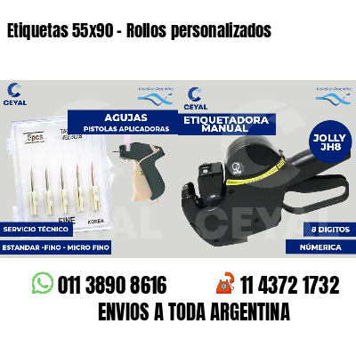 Etiquetas 55x90 - Rollos personalizados