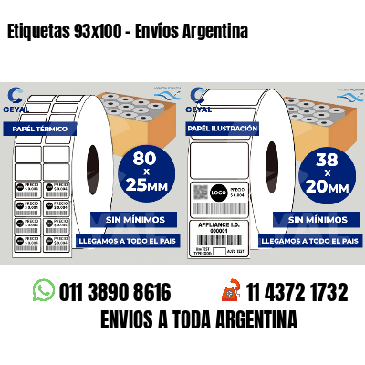 Etiquetas 93x100 - Envíos Argentina