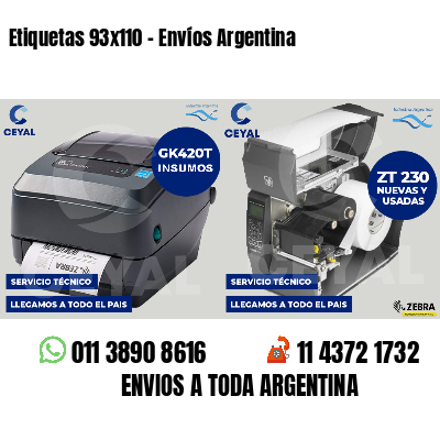 Etiquetas 93x110 - Envíos Argentina