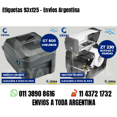 Etiquetas 93x125 - Envíos Argentina