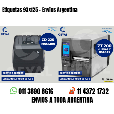 Etiquetas 93x125 - Envíos Argentina
