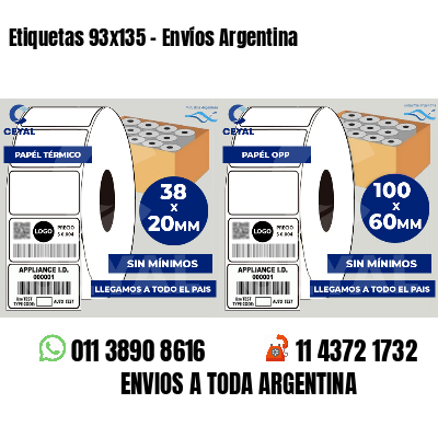 Etiquetas 93x135 - Envíos Argentina