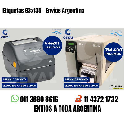 Etiquetas 93x135 - Envíos Argentina