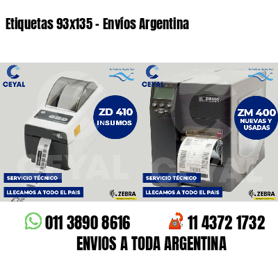 Etiquetas 93x135 - Envíos Argentina
