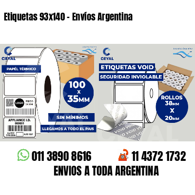 Etiquetas 93x140 - Envíos Argentina