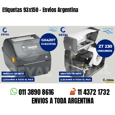 Etiquetas 93x150 - Envíos Argentina