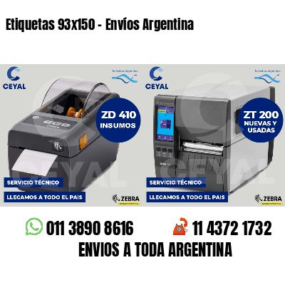 Etiquetas 93x150 - Envíos Argentina