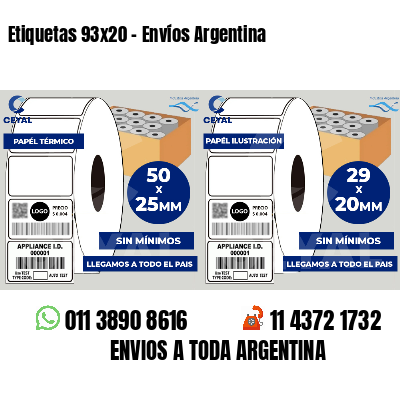 Etiquetas 93x20 - Envíos Argentina