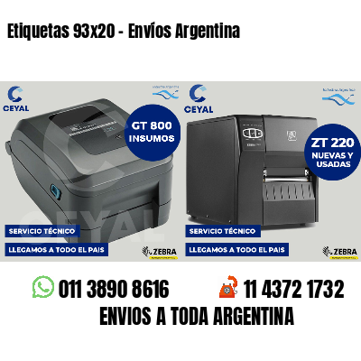Etiquetas 93x20 - Envíos Argentina