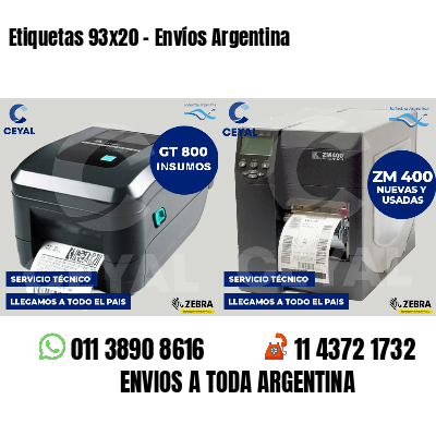 Etiquetas 93x20 - Envíos Argentina