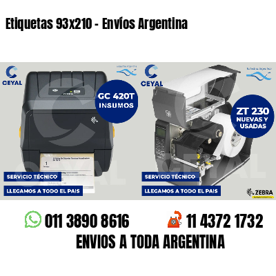 Etiquetas 93x210 - Envíos Argentina