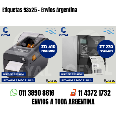 Etiquetas 93x25 - Envíos Argentina