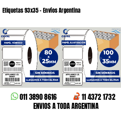 Etiquetas 93x35 - Envíos Argentina