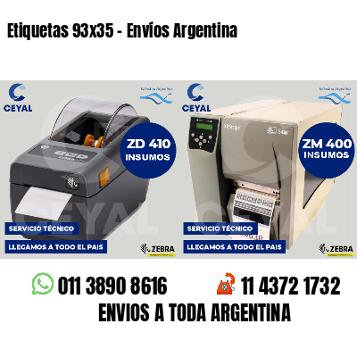 Etiquetas 93x35 - Envíos Argentina