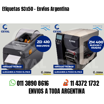 Etiquetas 93x50 - Envíos Argentina