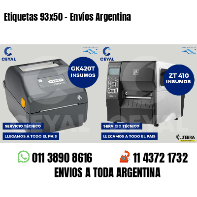 Etiquetas 93x50 - Envíos Argentina