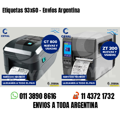 Etiquetas 93x60 - Envíos Argentina