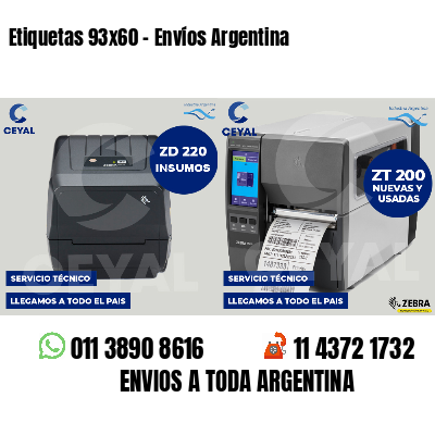 Etiquetas 93x60 - Envíos Argentina