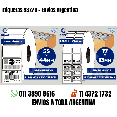 Etiquetas 93x70 - Envíos Argentina