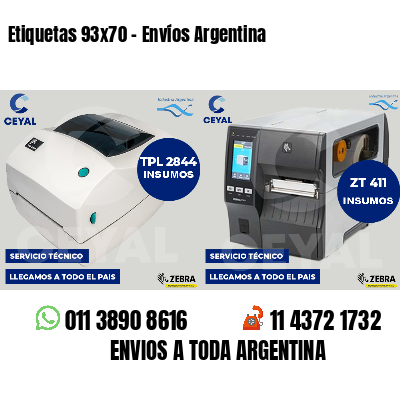 Etiquetas 93x70 - Envíos Argentina