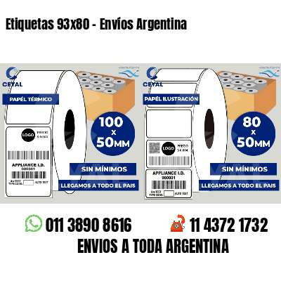 Etiquetas 93x80 - Envíos Argentina