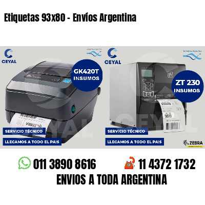 Etiquetas 93x80 - Envíos Argentina