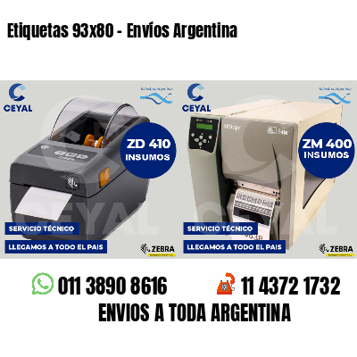 Etiquetas 93x80 - Envíos Argentina