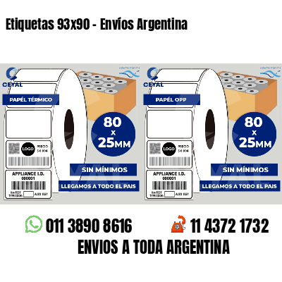 Etiquetas 93x90 - Envíos Argentina