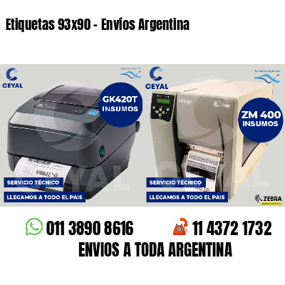 Etiquetas 93x90 - Envíos Argentina