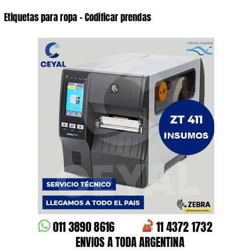 Etiquetas para ropa - Codificar prendas