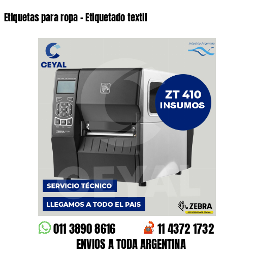 Etiquetas para ropa - Etiquetado textil