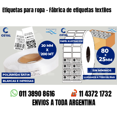 Etiquetas para ropa - Fábrica de etiquetas textiles
