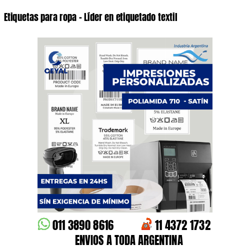 Etiquetas para ropa - Líder en etiquetado textil
