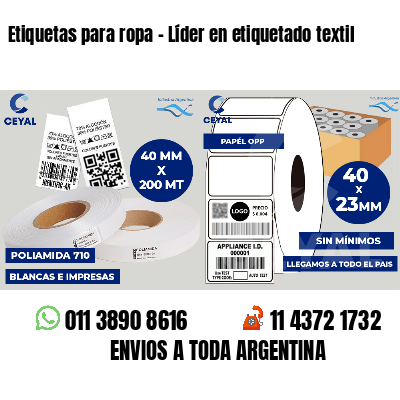 Etiquetas para ropa - Líder en etiquetado textil