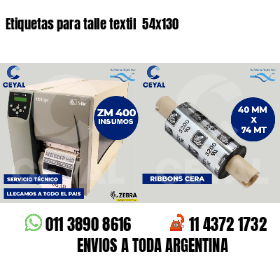 Etiquetas para talle textil 54x130