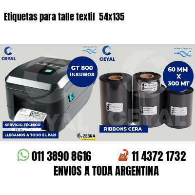Etiquetas para talle textil 54x135