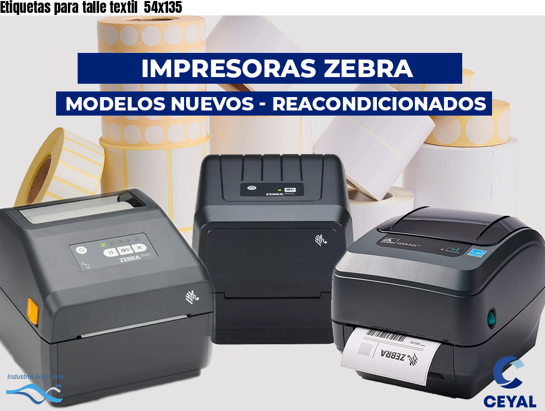 Etiquetas para talle textil 54x135