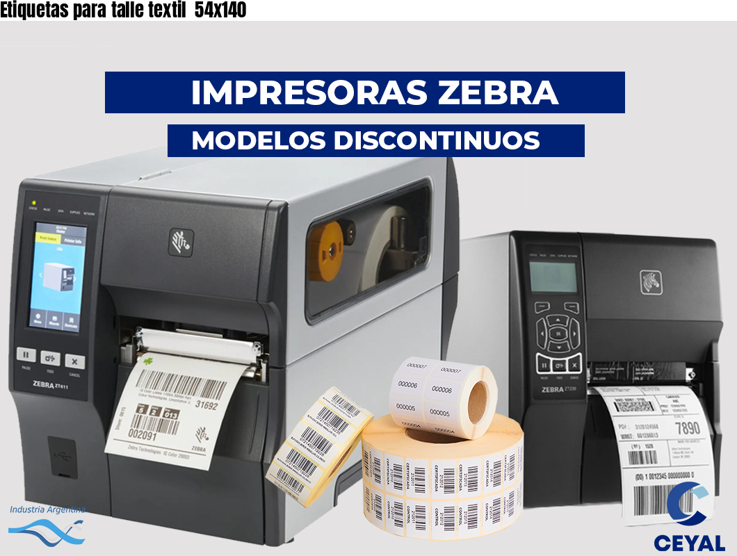 Etiquetas para talle textil 54x140