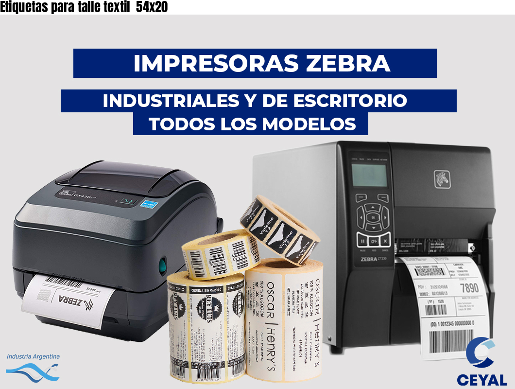 Etiquetas para talle textil 54x20